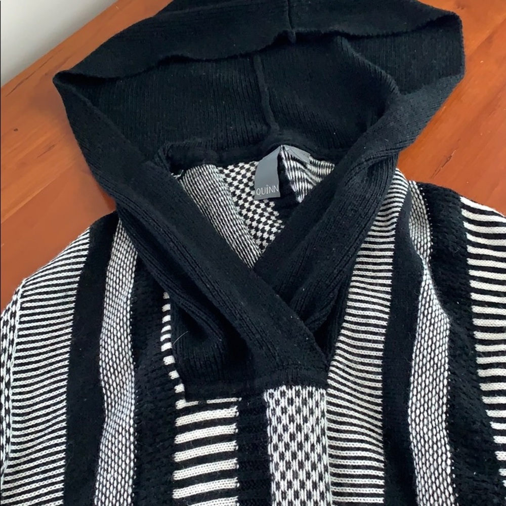 Black and white poncho